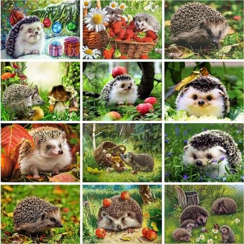 Evershine 5D DIY Diamond Embroidery Hedgehog Diamond Painting Animals Cross Stitch Full Square Drill Mosaic Home Decoration