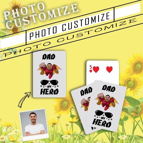 Custom Face Playing Cards Poker Table Board Game Collection Leisure Entertainment Toy Pup for Father Present Personalized Gift