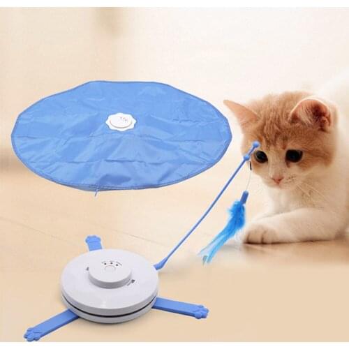 2 in 1 Cat Toy Undercover Fabric Moving Mouse Feather mascotas Pet Crazy Toy Cat Teaser Automatic interactive Amusement Toy