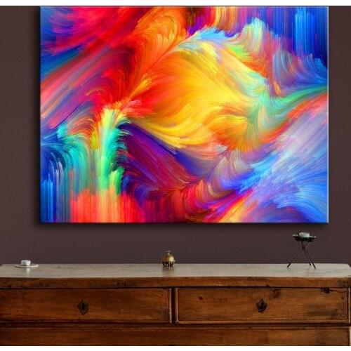 Huge Size spot the pattern paint the rainbow wall painting for home decor ideas print on canvas oil painting no frame
