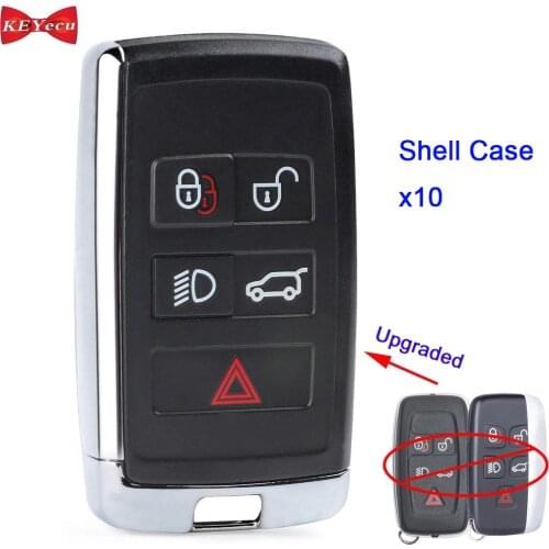 KEYECU 10pcs for Land Rover Range Rover Sport LR2 LR4 Upgraded Remote Key Shell Case KOBJTF10A WITH LOGO