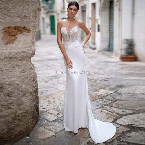Mermaid Wedding Dresses Lace Appliques Sweetheart Wedding Bridal Gown with Detachable Train Illusion Sleeveless Vestido De Noiva