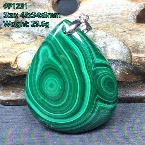 Top Natural Green Malachite Necklace Pendant For Woman Lady Man Water Drop Crystal Silver Oval Beads Stone Fashion Jewelry AAAAA
