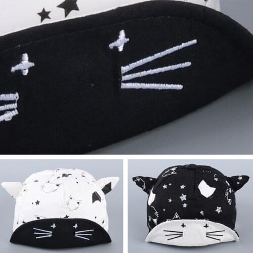 Fashion Kid Baseball Cap Cotton Printed Infant Toddler Cartoon Ox Horn Hat Boy Girl Peaked Caps For 6-36 Months Baby JL