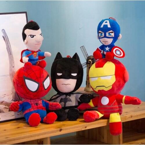 38/48cm Marvel Avengers Soft Stuffed Hero Captain America Iron Man Spiderman Plush Toys Movie Dolls Christmas Gifts for Kids