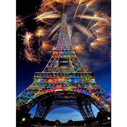 Landscape Paris Tower DIY Embroidery 11CT Cross Stitch Kits Craft Needlework Set Cotton Thread Printed Canvas Dropshipping