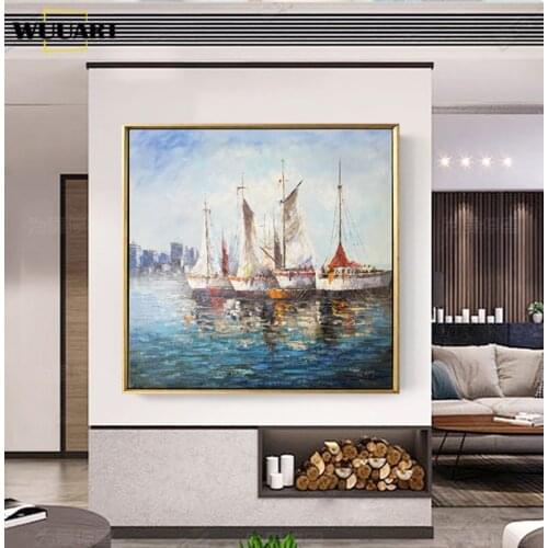 Wall art decorative canvas paintings for room abstract painting sailboat oil painting hand-painted custom oil painting no framed