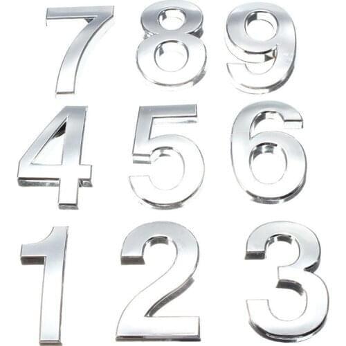 House Number 0-9 Digits Sticker Plate Sign Numeral Door Plaque Apartment Home Hotel Office Door Address Sticker ABS plastic