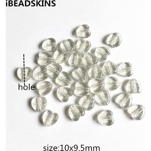 New arrival! 10mm 1700pcs/lot Built-in silver glitter clear heart-shape beads for Necklace Jewelry#2468