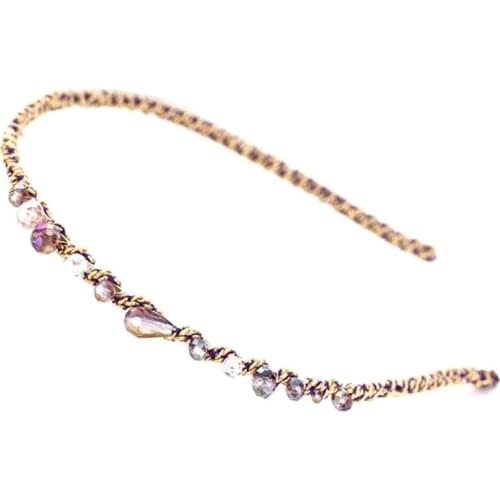 Women Women Girls Korean Style Luxury Glitter Rhinestone Headband Contrast Colored Irregular Faux Crystal Jewel Hair Hoop Hair