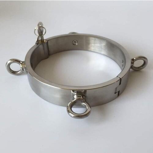 Stainless steel 4-ear slave collar neck bondage restraints adult games bdsm collar necklace fetish sex toys for women/men