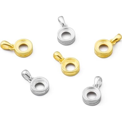 925 Sterling Silver Pendant Necklace DIY Jewelry Making Cabochon Base 6mm Inner Size Crafts Setting jewellery Findings Accessory