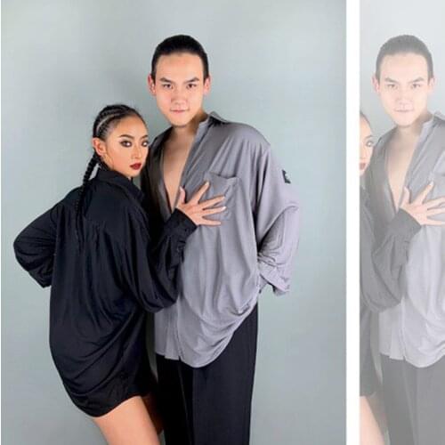 Couple Style Latin Dance Clothes For Men /Women Professional Latin Practice Clothes Long Sleeved Shirts Latin Costumes DN7719