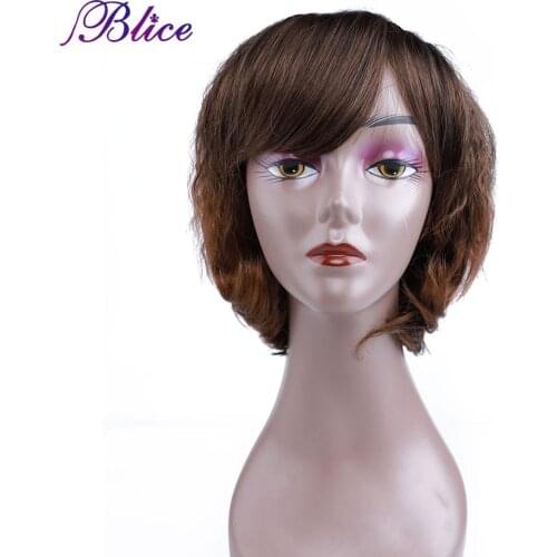 Blice Synthetic Wig Mix Color Color 2/30 Straight Skin Top & Blunt Bang Wig Kanekalon Fiber Wigs