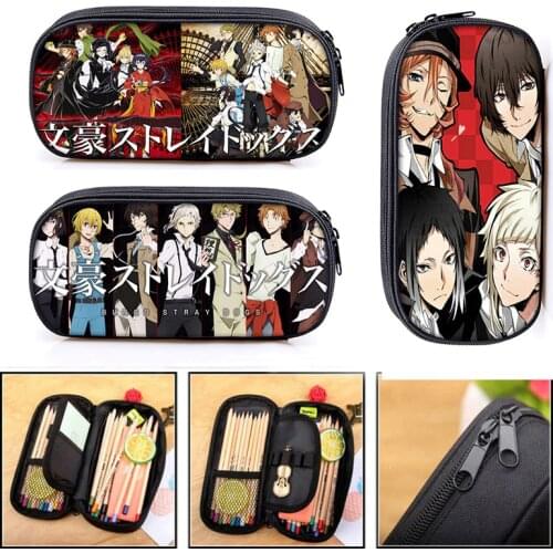 Anime Bungo Stray Dogs Pencil Bag Boy Girl Cartoon Bag School Bag Osamu Dazai Original Hao Makeup Cases