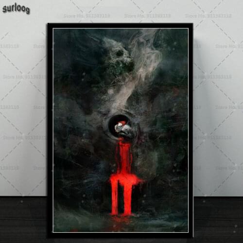 IT Movie Posters and Prints Stephen King Hot Classic Horror Movie Wall Art Pictures Poster Canvas Painting for Home Decoration