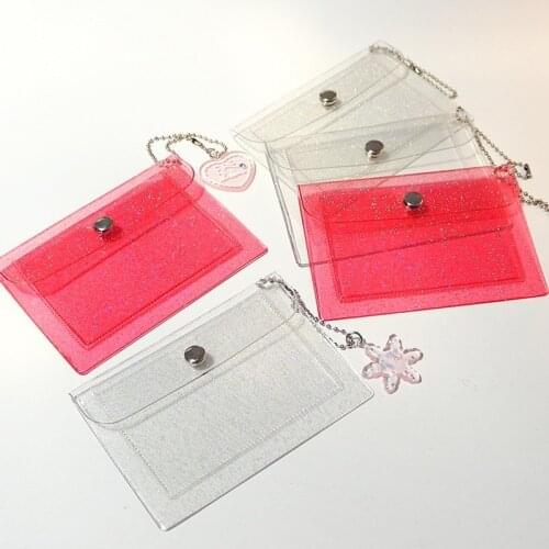 Transparent Waterproof Pvc Women Card Wallet Case Business Card Holder Men Credit Card Bag Id Card Mini Wallet Girls Coin Purse