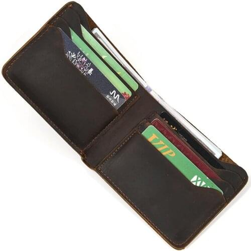 Luxury Genuine Leather Wallets Fashion Short Bifold Men Wallet Casual Soild Men 100% Cow Leather Wallets With Coin Pocket Purses