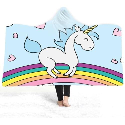 Custom Pink Cute Unicorn Fleece Hooded Blanket For Beds Thick Quilt Fashion Bedspread Sherpa Throw Blanket Adutls Kids Dropship