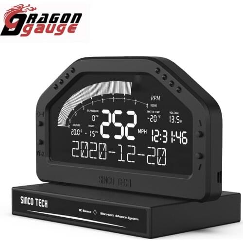 DRAGON GAUGE Race Dash Panel Multi-Function Dashboard LCD Screen Display Speedometer Sensor Kit Bluetooth Gauge Fit for 12V Car