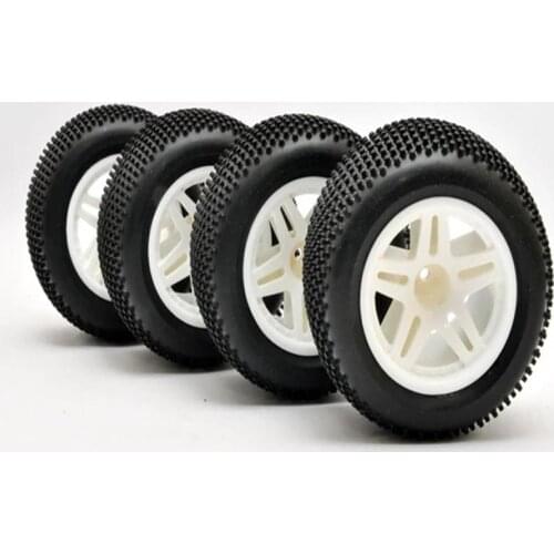 OFNA/HOBAO RACING 11105 TT TRUCK TIRES MOUNTED WHEEL, 4 PCS for 1/10 HYPER TT Free Shipping