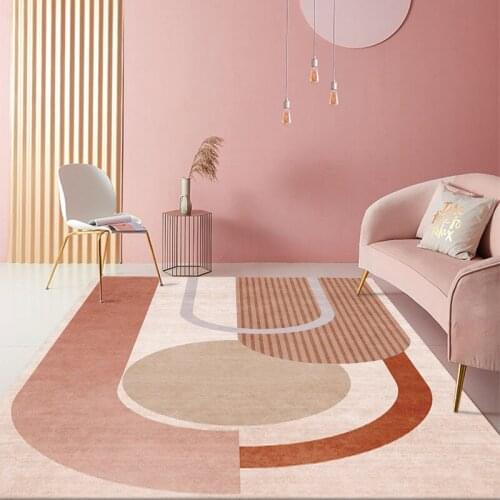 Modern Minimalist Pink Abstract Art Bedroom Full Bed Bedside Blanket Home Living Room Sofa Floor Mat Nordic Ins Office Carpet