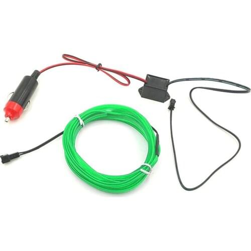 EL Car Interior Decoration Light Neon LED Light String Light Cigarette Lighter Powered LED Light Car Refitting Accessories