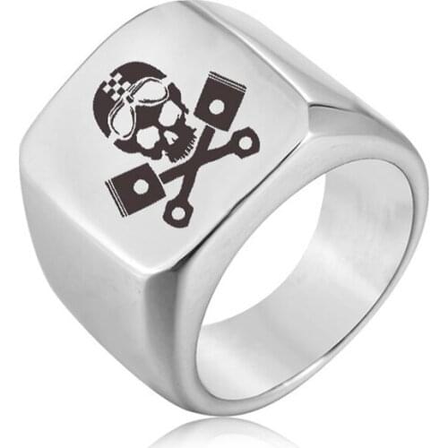 Ufine Fashion Square Ring Viking sign Titanium Steel Mens Ring Cast stainless steel symbol Rings jewelry R085