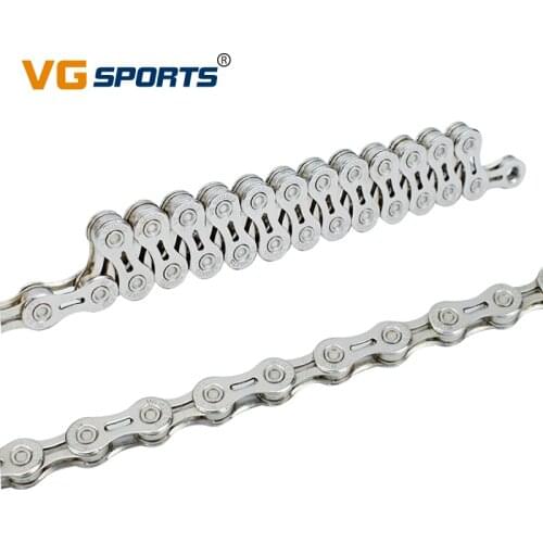VG sports MTB Bicycle chain 10 speed bike chain Half Hollow 116L mountain bike road bike chains 10S ultralight 264g boxed silver
