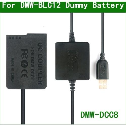 5V USB To DMW-BLC12 Dummy Battery DMW-DCC8 Power Bank USB Cable for Panasonic DC FZ1000M2 FZ10002 FZ1000 II G90 G95 G99 G91