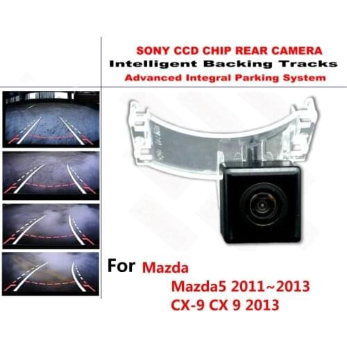 For Mazda 5 Mazda5 2011~2013 CX-9 CX 9 2013 CCD Intelligent Dynamic Tracks Rear View Reverse Backup Trajectory Camera Waterproof
