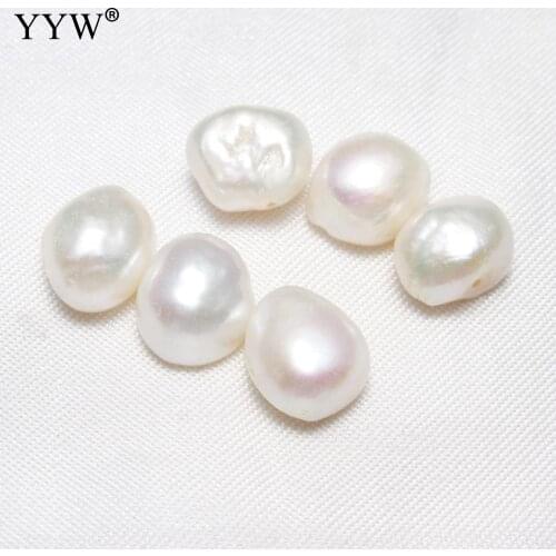 YYW High Quality 10 PCS Cultured Baroque Freshwater Pearl Beads Nuggets natural white 11-12mm Loose Beads For DIY Bracelets