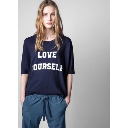 2021 New Summer Fashion Female T-shirt Loose High Quality Women Tee Round Neck Casual Elegant Letter Print Ladies Tops T271