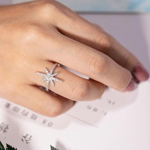Original Stars 925 sterling Silver ring finger Luxury pave 5a cz wedding Rings for Women Cocktail Lovely girl gift size 5-10