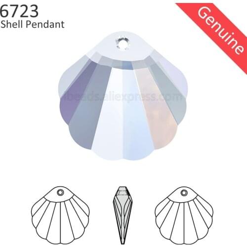 1 piece) 100% Original Crystal from Swarovski 6723 Shell pendant Made in Austria loose beads rhinestone for DIY jewelry making