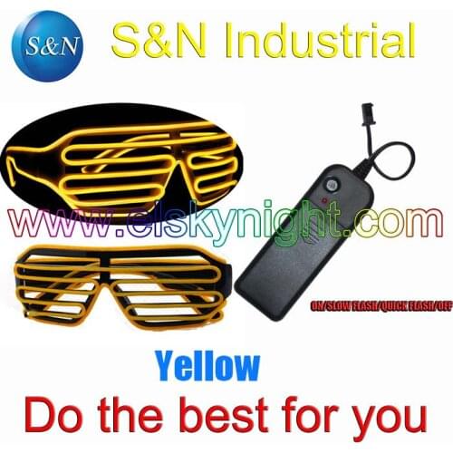 2AA battery el inverter free shipping+Yellow El Wire Shutter Party Glasses+free shipping