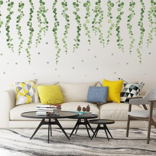3 Pcs/Set Large Size Chlorophytum Wisteria Triple Wall Stickers for Living Room Bedroom Wall Removable WallStickers Home Decor