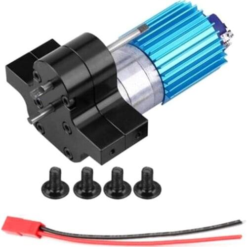 370 Brushed Motor with Alloy Heat Sink Gear Box Set for WPL Henglong C14 C24 B14 B24 B16 B36 4x4 6x6 Upgraded Parts 634F