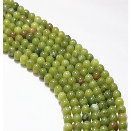 4/6/8/10/12mm Good Quality Round Natural Southern Jades Stone Beads DIY Jewelry Making Accessories Loose Green Gem Stone Beads