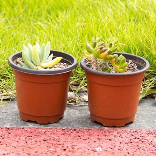 50Pcs/Set Dual Color Plastic Nursery Pots Flowerpot Planter Grow Seeding Pot Drop Ship - Brown + Black 2020 NEW