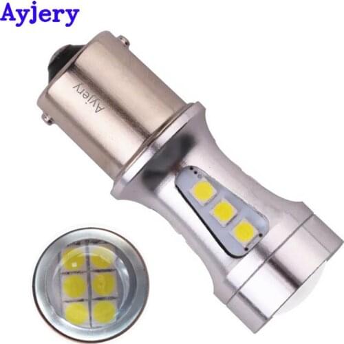 AYJERY Newest !! 2PCS S25 1156 BA15S P21W 1157 BAY15D P21/5W 3030 18 SMD White Auto Car Turn Signal Brake Lights DC 12V 24V