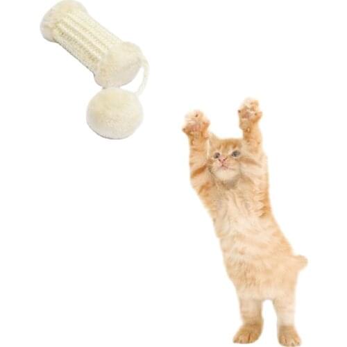 FREE SHIP 1 Pet Cat Kitten Sisal with Bell Inside Scratching Scratcher Rolling Play Towel Tree Tail Accessories Toys Interactive
