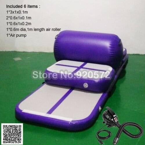 Free Shipping Free Pump A Set(6 pieces) Air Sealed DWF Inflatable Air Tumble Track For Sale,Inflatable Air Track Gymnastic