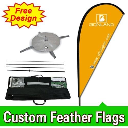 Free Design Free Shipping Double Sided Cross Base Teardrop Flag Signs Advertising Open Banner Flag Blade Flags