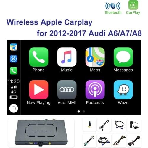 Wireless Apple Carplay For 2012-2016 Audi A6/A7 6.5" RMC Android Auto Decoder Module Box Non-destructive installation