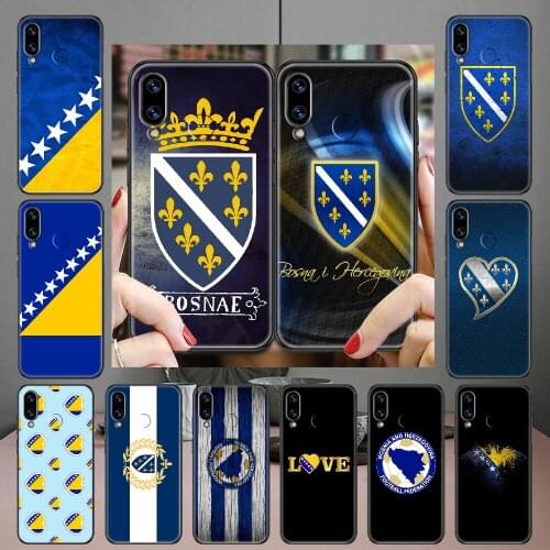 Bosnia and Herzegovina Flag Krajews Phone case For Huawei Honor 6 7 8 9 10 10i 20 A C X Lite Pro Play black fashion bumper