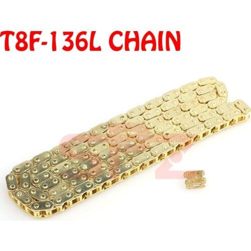 T8F chain 136 links for 2 stroke 47cc 49cc China Mini Dirt ATV Quad 4 Wheeler Pocket Bike Minimoto with spare main link