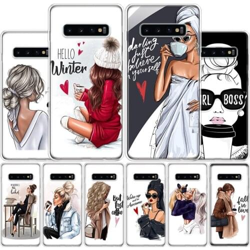Princess Female Boss Coffee Cover Phone Case For Samsung Galaxy A51 A71 A70 A50 A40 A30 A20E A10S A41 A21 A01 A6 A7 A8 A9 Plus C