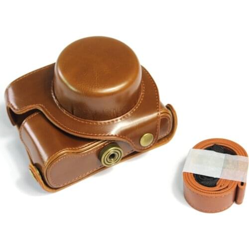 PU Leather Case Bag for Panasonic lx100 II LUMIX LX100 M2 Camera with Leather Shoulder Strap Bottom Cover Video bag Accessories