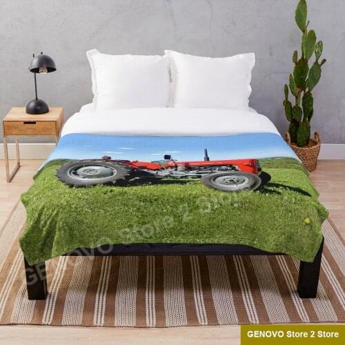 Massey Ferguson 35 Tractor Blanket Fleece Cartoon Print Children Warm Bed Throw Blanket newborn bayby Adult Blanket